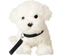 Uni-Toys - Maltais avec Laisse - 26 cm (Longueur) - Chien en Peluche - Peluche, Doudou