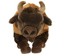Uni-Toys - Bison - 29 cm (Longueur) - Buffle en Peluche, Bovin, Bœuf - Peluche, Doudou, Marron Foncé