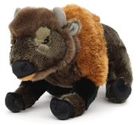 Uni-Toys - Bison, Assis - 29 cm (Longueur) - Bœuf en Peluche, Wisent, bœuf Sauvage, Doudou