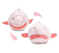 Uni-Toys - Blobfish - Flip Peluche, Peluche Reversible - 29 cm (Longueur) - Poisson en Peluche - Doudou, Rose, Rose Clair, Noir