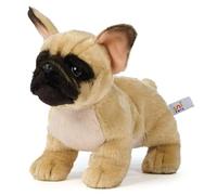 Uni-Toys Bouledogue français (Beige) - sans Laisse - 26 cm (Longueur) - Chien en Peluche - Doudou