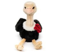 Uni-Toys - « Bouquet de Fleurs - Oiseau avec Rose Rouge - 28 cm (Hauteur) - Peluche, Doudou