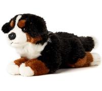 Uni-Toys - Bouvier Bernois couché - 38 cm (Longueur) - Chien en Peluche, Animal de Compagnie - Doudou en Noir, Marron et Blanc