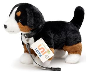 Uni-Toys - Bouvier Bernois Debout - avec Laisse - 29 cm (Longueur) - Chien en Peluche - Doudou