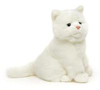 Uni-Toys - Chat blanc assis - 21 cm (hauteur) - Chaton en peluche - Doudou
