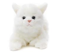 Uni-Toys - Chat Blanc, couché - 20 cm (Longueur) - Chaton en Peluche - Doudou