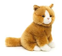 Uni-Toys - Chat Brun doré Assis - 21 cm (Hauteur) - Chaton en Peluche - Doudou