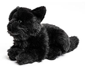 Uni-Toys - Chat Noir, couché - 20 cm (Longueur) - Chaton en Peluche - Peluche, Doudou