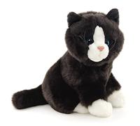 Uni-Toys - Chat noir et blanc assis - 21 cm (hauteur) - Chaton en peluche - Doudou