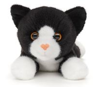 Uni-Toys - Chat Noir et Blanc, couché - 20 cm (Longueur) - Peluche Doudou