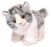 Uni-Toys - Chaton Debout (Gris-Blanc) - 18 cm (Longueur) - Peluche Chat - Doudou