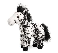 Uni-Toys Cheval Blanc avec Taches Noires, Debout - 28 cm (Hauteur) - Cheval en Peluche, moisissure, moisissure de Pomme - Doudou en Peluche