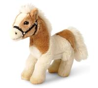 Uni-Toys Cheval Debout, Beige/Blanc (sans sellette) - 23 cm (Longueur) - Cheval en Peluche - Doudou