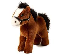 Uni-Toys Cheval Debout, Marron (sans sellette) - 23 cm (Longueur) - Peluche Cheval - Doudou