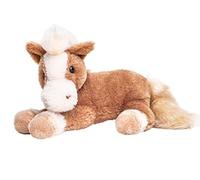 Uni-Toys - Cheval Marron, couché - 28 cm (Longueur) - Ferme - Peluche
