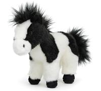 Uni-Toys Cheval Noir et Blanc, Debout - 19 cm (Hauteur) - Cheval en Peluche - Doudou