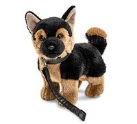 Uni-Toys - Chiot Berger Allemand, Debout - avec Laisse - 26 cm (Hauteur) - Chien en Peluche, Animal de Compagnie - Peluche, Doudou