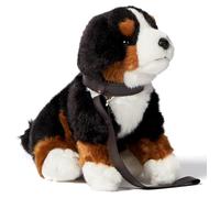 Uni-Toys - Chiot Bouvier Bernois, Assis - avec Laisse - 19 cm (Hauteur) - Chien en Peluche, Animal de Compagnie - Peluche, Doudou