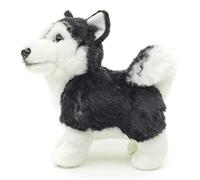 Uni-Toys - Chiot Husky Noir, Debout (sans Laisse) - 21 cm (Longueur) - Chien en Peluche - Peluche, Doudou