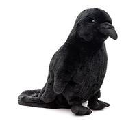 Uni-Toys Corbeau noir - Avec voix corbeau - 23 cm (hauteur) - Oiseau en peluche, corbeau - Doudou