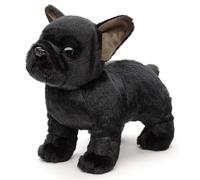 Uni-Toys Eco-Line - Bouledogue français (Noir) - sans Laisse - 26 cm (Longueur) - Chien en Peluche - Doudou