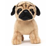 Uni-Toys Eco-Line - Carlin Debout (sans Laisse) - 26 cm (Longueur) - Peluche Chien - Doudou