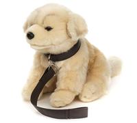 Uni-Toys Golden Retriever (avec laisse) - Avec voix qui aboie - 18 cm (hauteur) - Peluche doudou