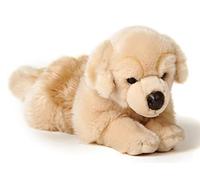 Uni-Toys - Golden Retriever, couché - 39 cm (Longueur) - Chien en Peluche, Animal de Compagnie - Doudou Beige-Marron