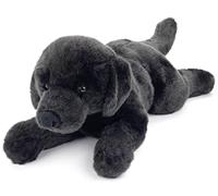 Uni-Toys - Labrador Noir, couché - 40 cm (Longueur) - Chien en Peluche, Animal de Compagnie - Doudou