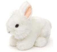 Uni-Toys - Lapin Angora Blanc, couché - 18 cm (Longueur) - Peluche Lapin, Lapin - Peluche, Doudou