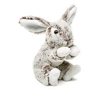 Uni-Toys - Lapin avec Oreilles bouclées, Petit - Brun foncé chiné - Super Doux - 15 cm (Hauteur) - Lapin en Peluche - Peluche, Doudou