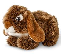 Uni-Toys - Lapin bélier couché (Marron) - 18 cm (Longueur) - Peluche Lapin - Doudou