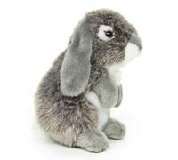 Uni-Toys - Lapin bélier Debout (Gris) - 18 cm (Hauteur) - Peluche Lapin - Doudou
