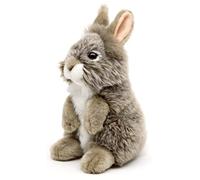 Uni-Toys - Lapin d'Angora Gris, Debout - 18 cm (Hauteur) - Peluche Lapin - Doudou