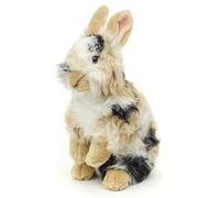 Uni-Toys - Lapin tête de Lion avec Oreilles posées - Debout - Noir Marron et Blanc - 23 cm (Hauteur) - Lapin en Peluche - Doudou