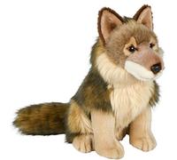 Uni-Toys - Loup, Assis - 25 cm (Hauteur) - Peluche, Doudou, Marron