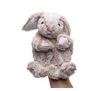 Uni-Toys - Marionnette à Main Lapin (Marron chiné) - 24 cm (Hauteur) - Poupée en Peluche, Lapin - Peluche