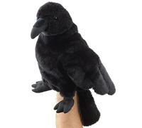 Uni-Toys - Marionnette Corbeau avec tête rotative - 31 cm (Hauteur) - Poupée en Peluche, Oiseau - Peluche, Doudou