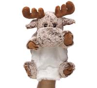 Uni-Toys - Marionnette élan (Marron chiné) - 28 cm (Hauteur) - Peluche
