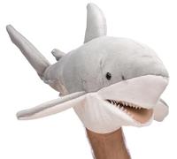 Uni-Toys - Marionnette Requin Blanc - 50 cm (Longueur) - Poisson en Peluche - Doudou