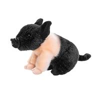 Uni-Toys - Pêcheur Cochon de Selle, porcelet Rose/Noir - 20 cm (Longueur) - Cochon de Ferme - Peluche