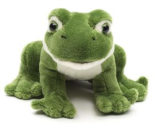Uni-Toys - Peluche Grenouille Verte Assise - avec Voix vacillante - 13 cm (Longueur) - Peluche, Doudou