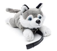 Uni-Toys Peluche Husky (avec Laisse) - 22 cm (Longueur) - Chien en Peluche, Animal de Compagnie - Doudou