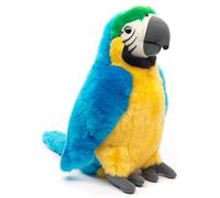 Uni-Toys - Perroquet (bleu) - 28 cm (hauteur) - Oiseau en peluche - Peluche