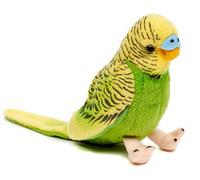 Uni-Toys - Perruche ondulée (Verte) sans Voix - 12 cm (Hauteur) - Oiseau - Peluche, Doudou, Vert