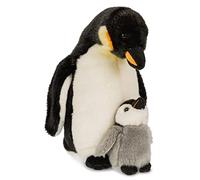 Uni-Toys - Pingouin Empereur avec bébé - 26 cm (Hauteur) - Oiseau en Peluche, Pingouin - Peluche