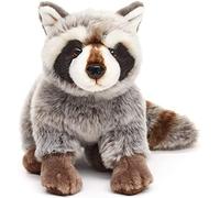 Uni-Toys - Raton Laveur, Assis - 25 cm (Longueur) - Animal de la forêt - Peluche, Doudou, Gris, Marron, Blanc.
