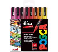 Uni \U2013 Lot De 8 Marqueurs D`Art Avec Boîte Cadeau, Couleurs Tons Chauds - Pc-3m[Z3196]