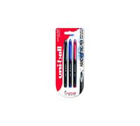 Uniball Air UB-188-Micro Pack de 3 Stylos à bille encre permanente pointe sensation stylo plume Noir/Rouge/Bleu