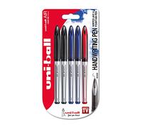 Uniball Air UBA-188-L Pack de 5 Stylos à bille encre permanente pointe sensation stylo plume Noir/Rouge/Bleu